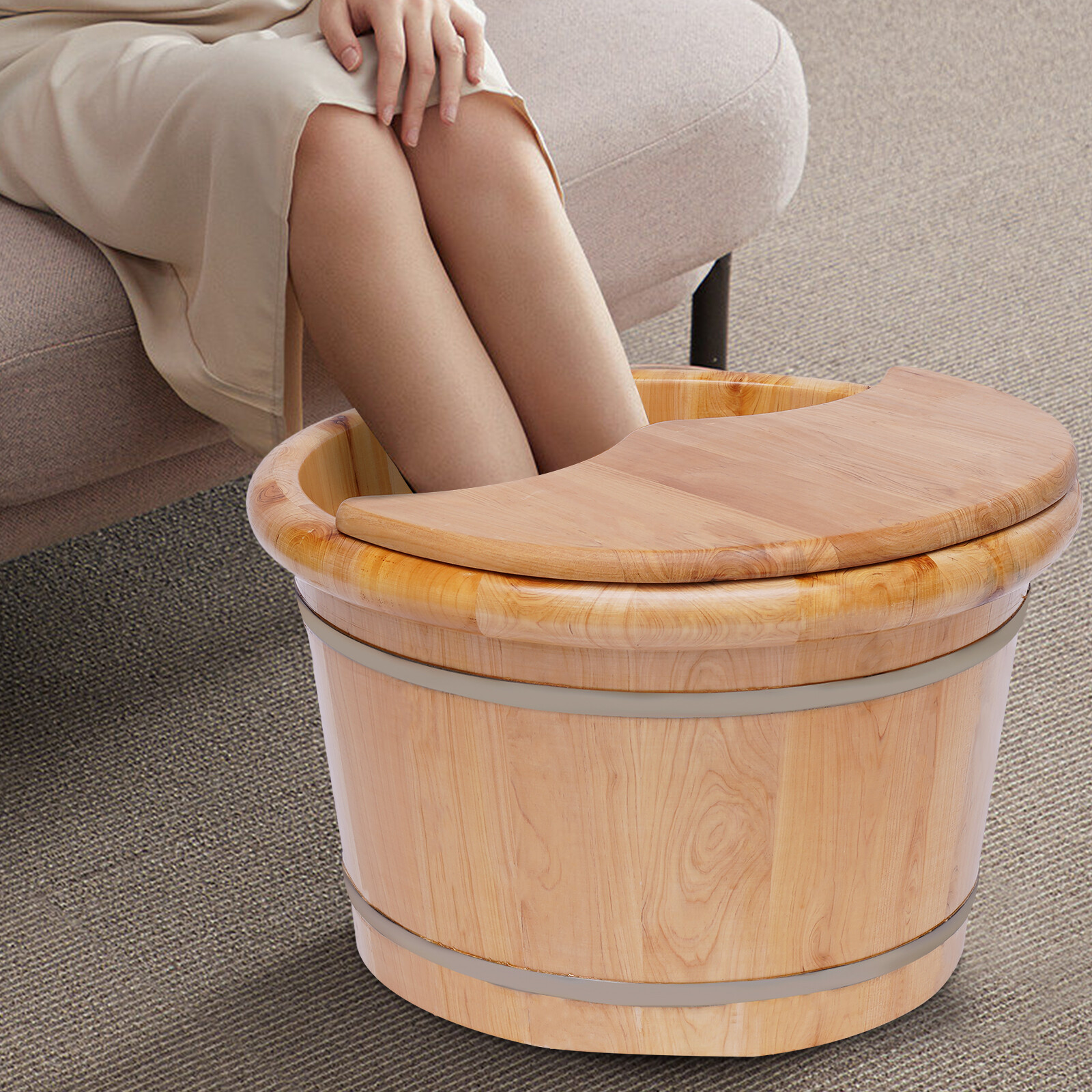 Cedar Wood Foot Bath Tub Leak- - Reflexology Foot Roller のレビューと価格