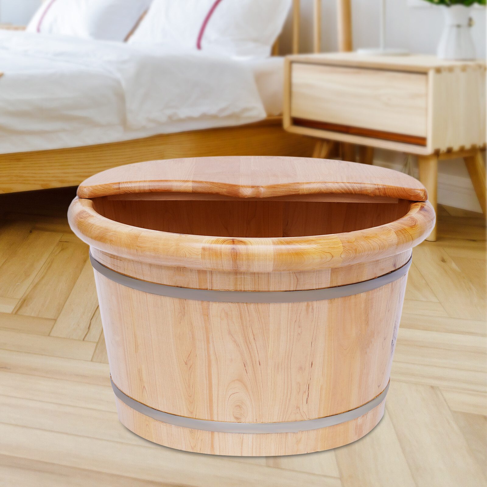 Cedar Wood Foot Bath Tub Leak- - Reflexology Foot Roller のレビューと価格